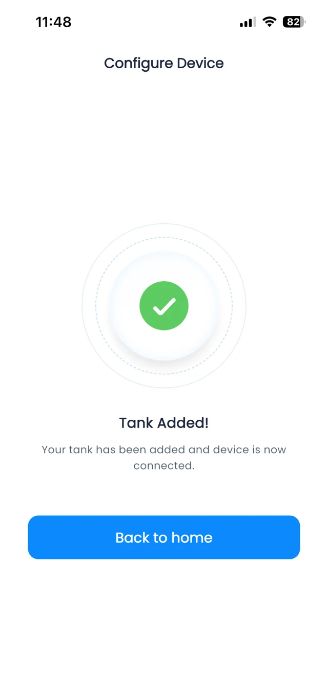WaterGauge app: Tank added