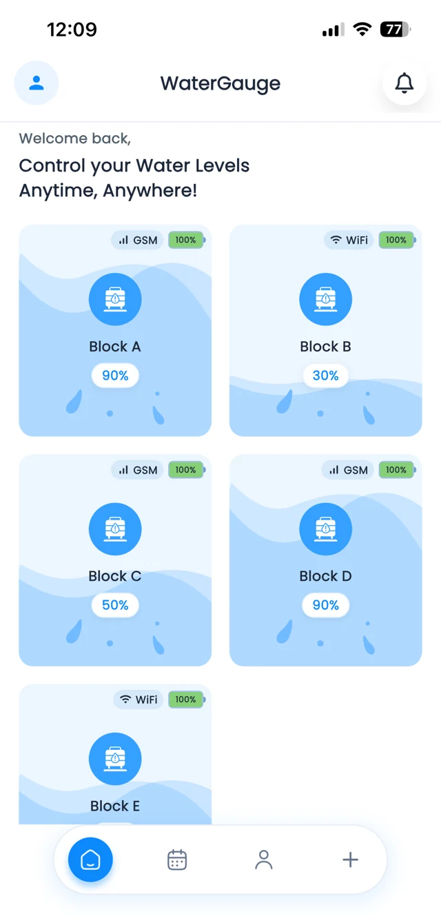 WaterGauge app: Multiple tank cards